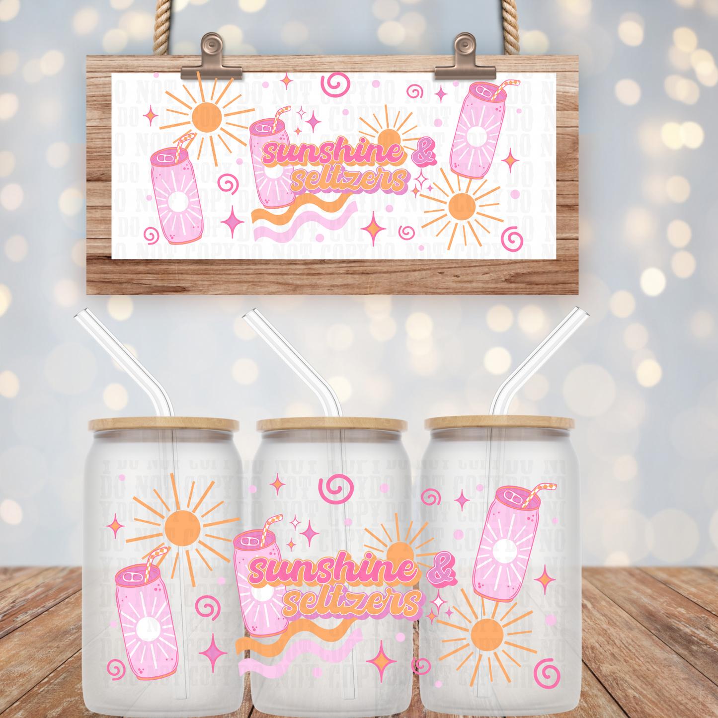 SUNSHINE SELTZERS UV DTF CUP WRAP