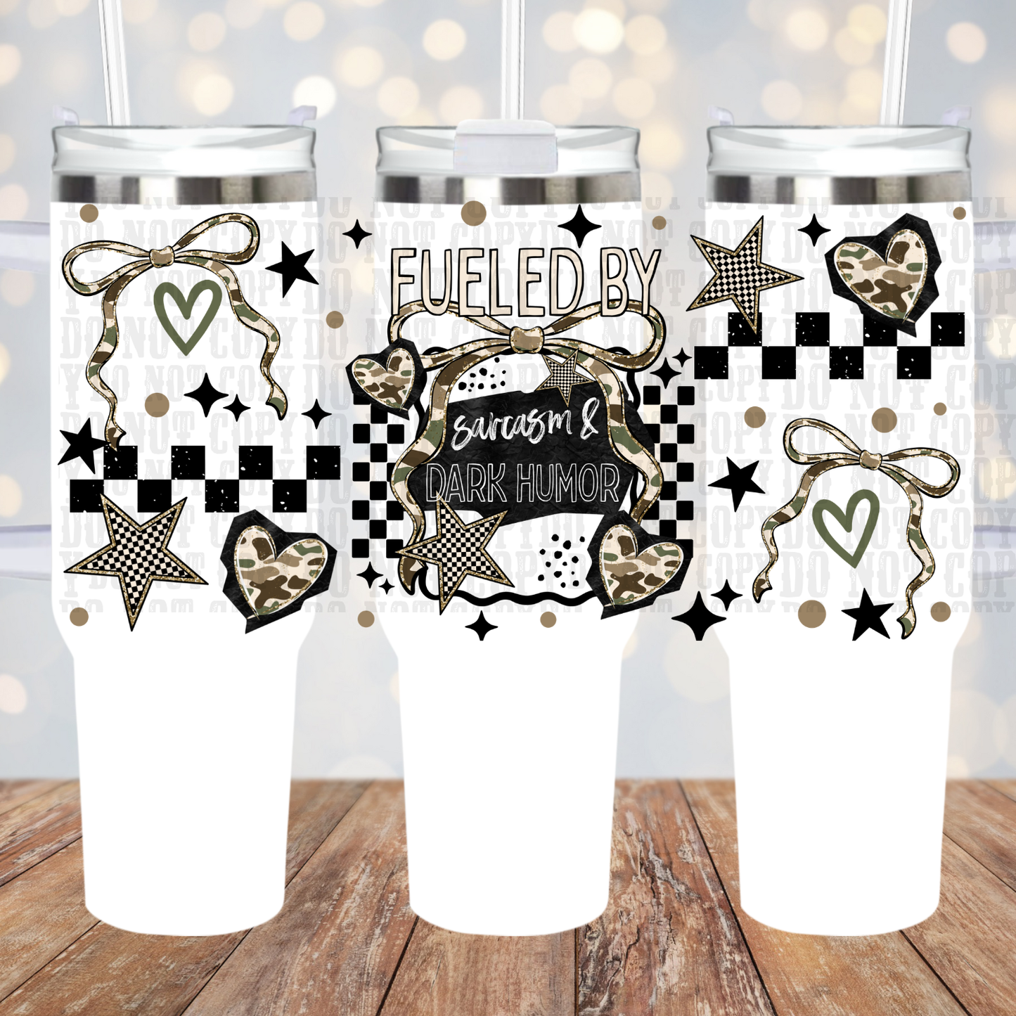 40oz FUELED BY DARK HUMOUR UV DTF CUP WRAP