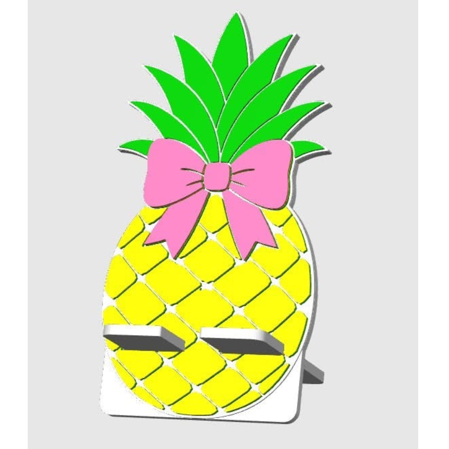 PINEAPPLE BOW Phone Holder | Cute 3D Printed Desk Stand