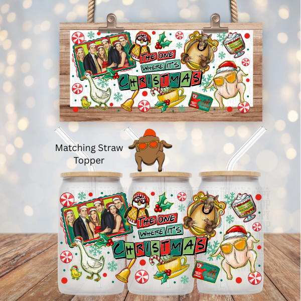 FRIENDS CHRISTMAS UV DTF CUP WRAP