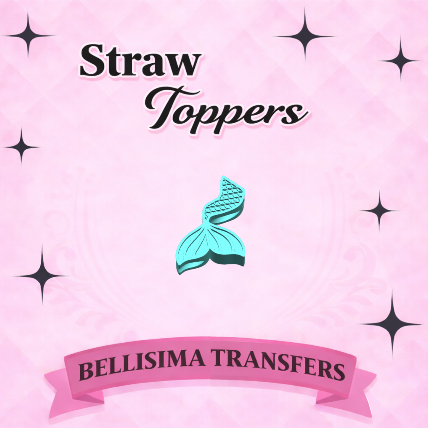 MERMAID TAIL Straw Topper – 3D Printed Tumbler Accessory | Standard