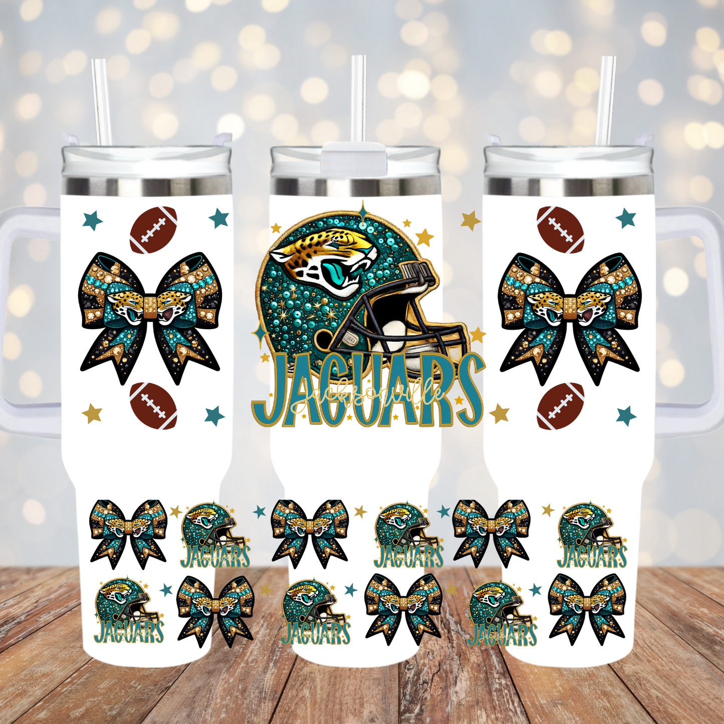 40oz COQUETTE HELMUT FOOTBALL BUNDLE UV DTF CUP WRAP