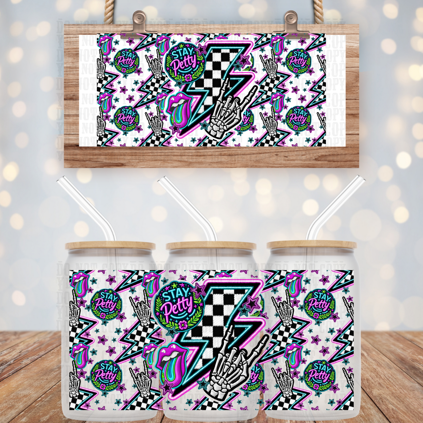 NEON STAY PETTY UV DTF CUP WRAP