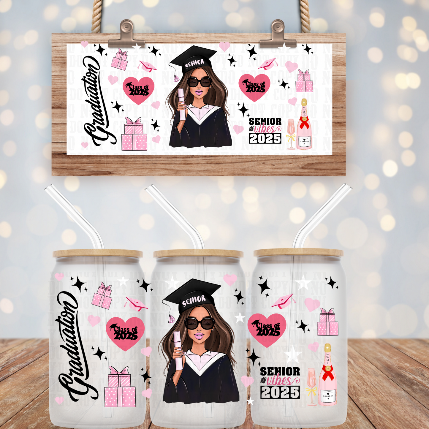 GRADUATION BABE UV DTF CUP WRAP