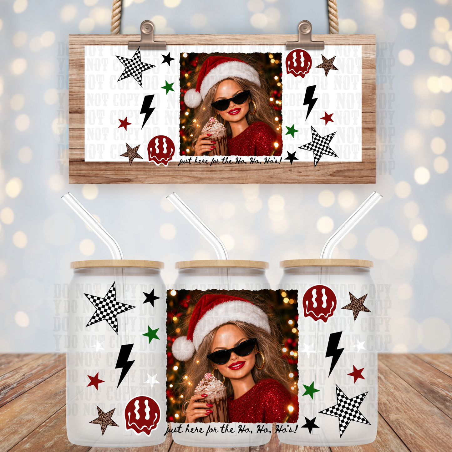 DOLL HO HO HO UV DTF CUP WRAP