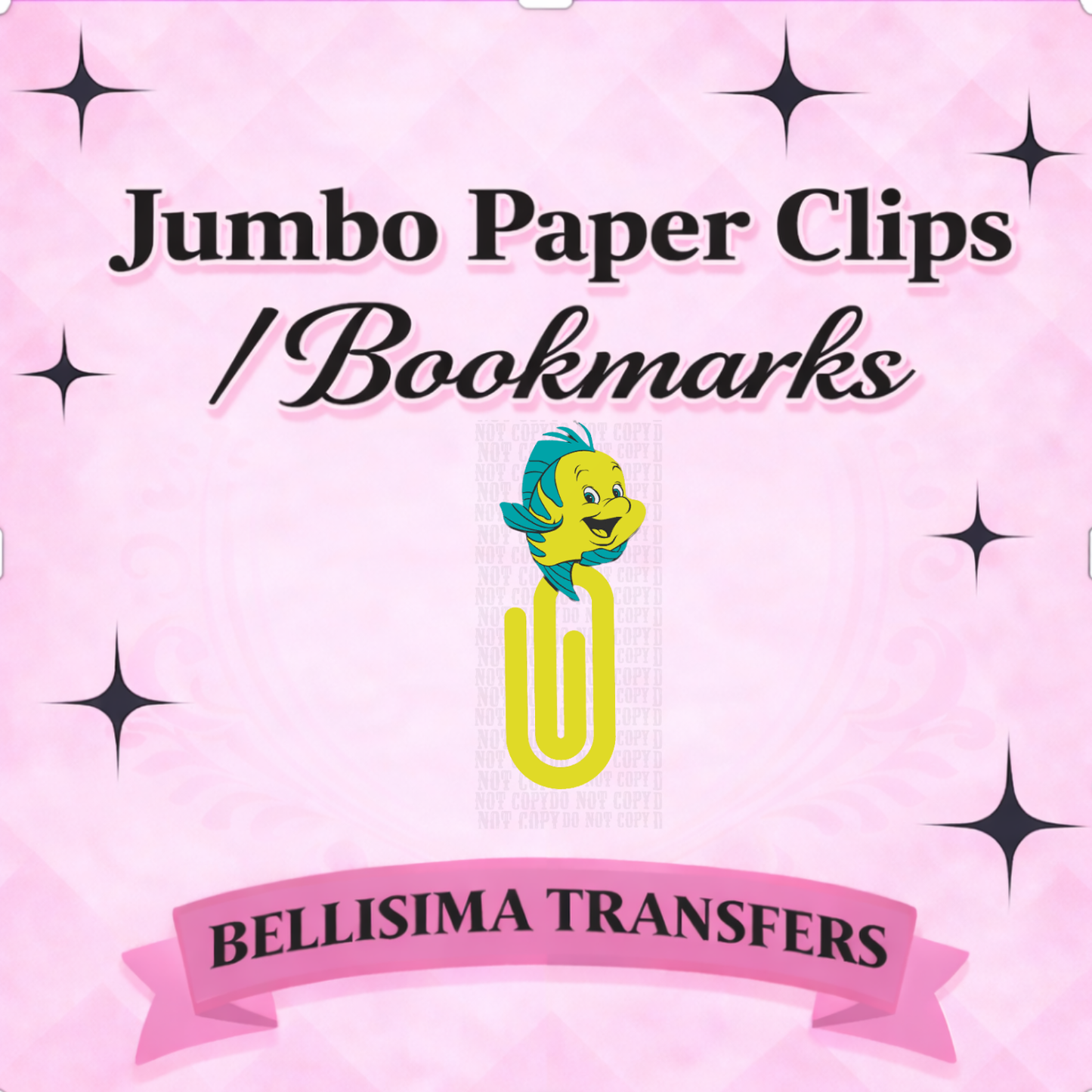 FISH Jumbo Paperclip Bookmark | Cute Checkered Planner Clip