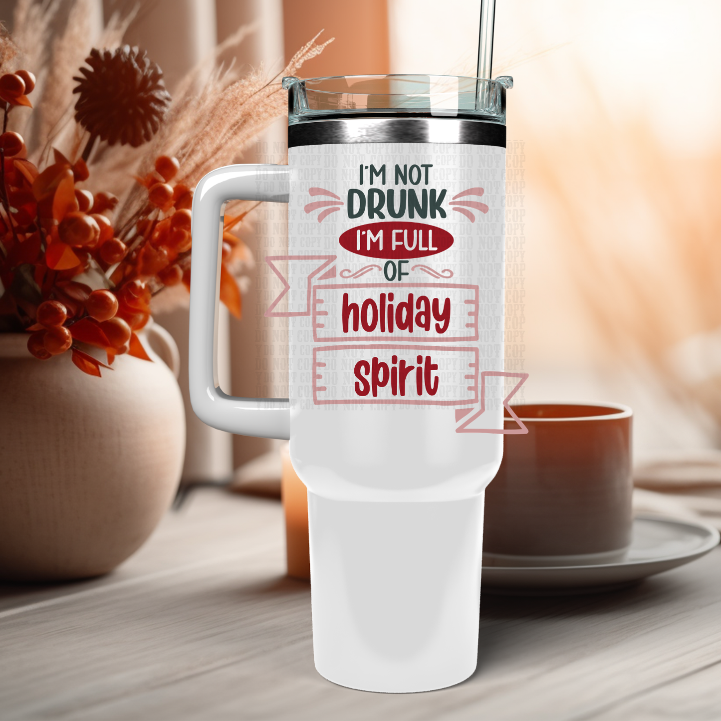 16/40 OZ DRUNK HOLIDAY SPIRIT UV DTF Cup Decal