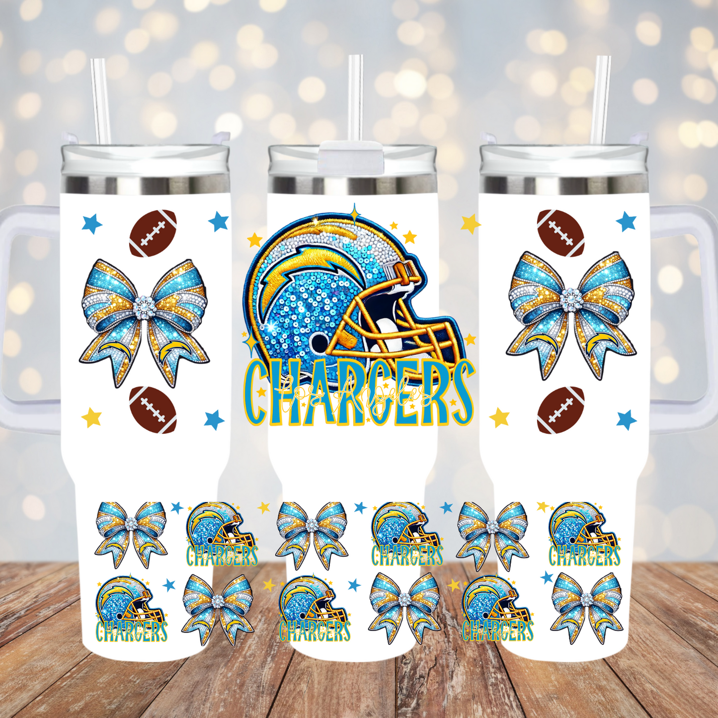 40oz COQUETTE HELMUT FOOTBALL BUNDLE UV DTF CUP WRAP