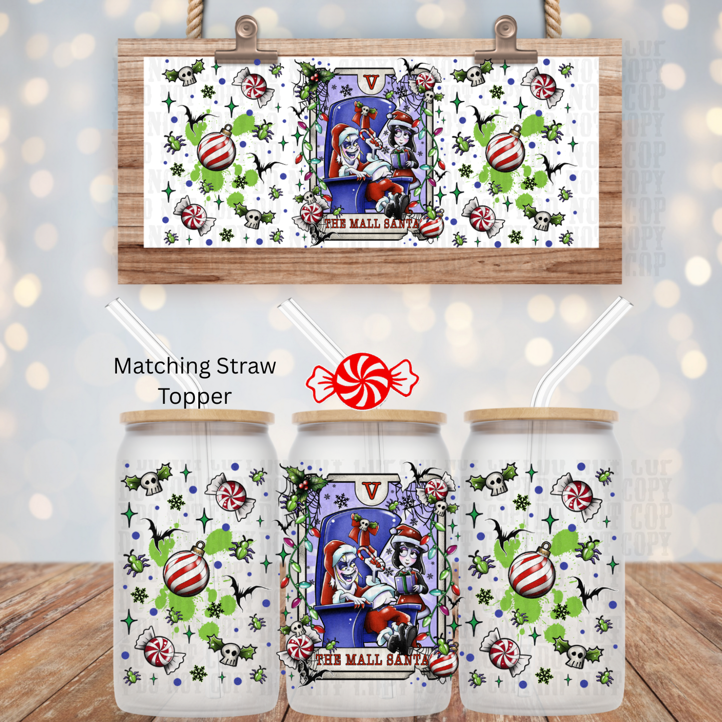 MALL SANTA UV DTF CUP WRAP