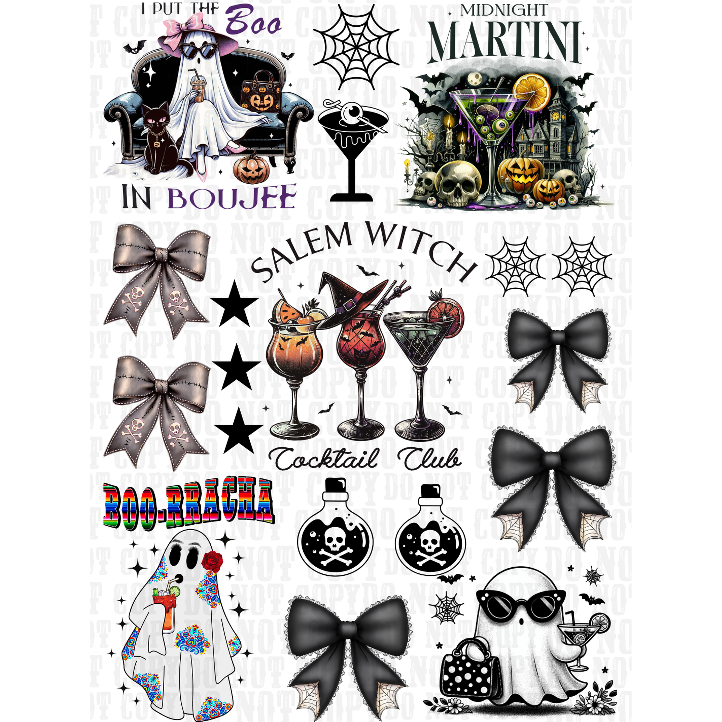 HALLOWEEN COCKTAILS UV DTF ELEMENT SHEET -SHOP EXCLUSIVE