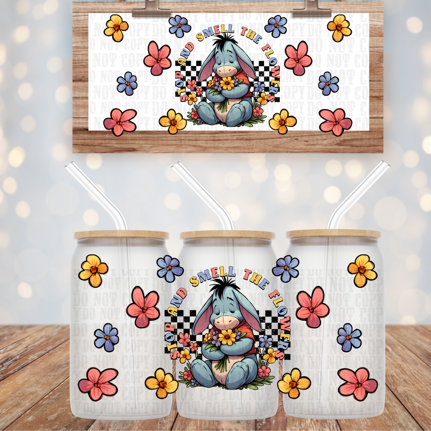 E-YORE FLORAL UV DTF CUP WRAP