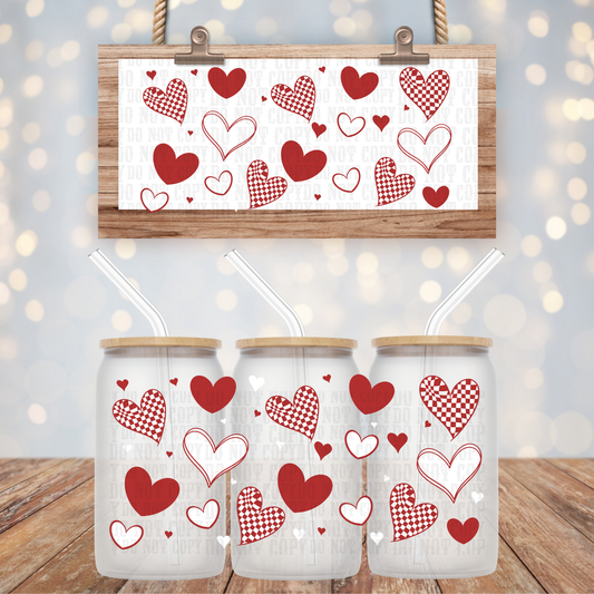 DOODLE HEARTS UV DTF CUP WRAP