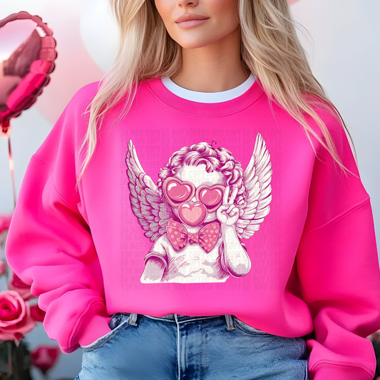 Bubble Cupid DTF Transfer | Pink Valentine Graphic | Valentine Shirt Transfer