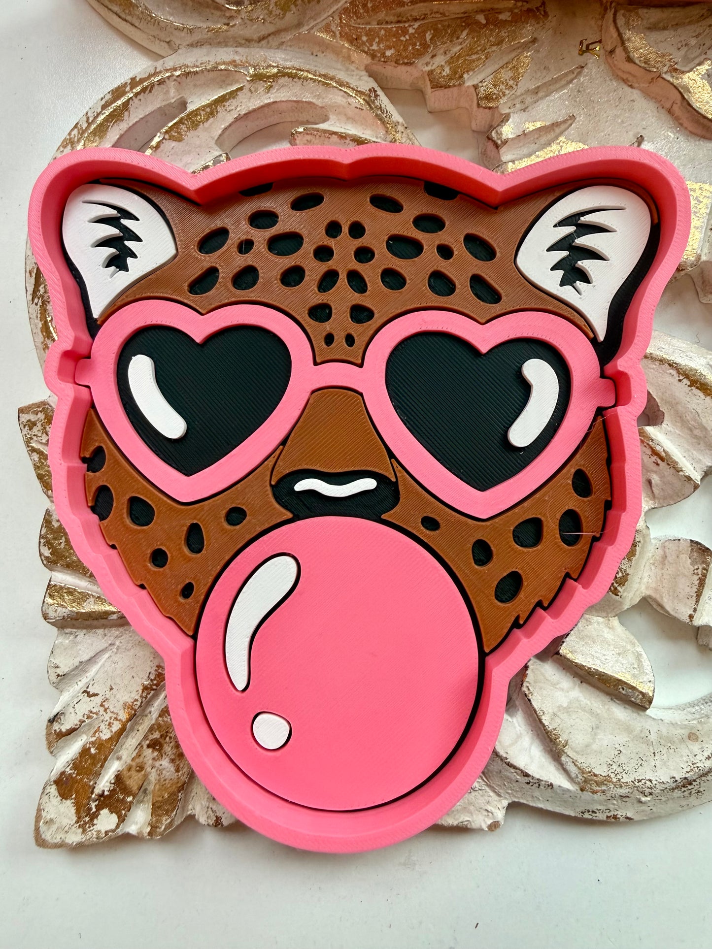 CHEETAH BUBBLE Trinket Tray | Cute 3D Printed Catch-All