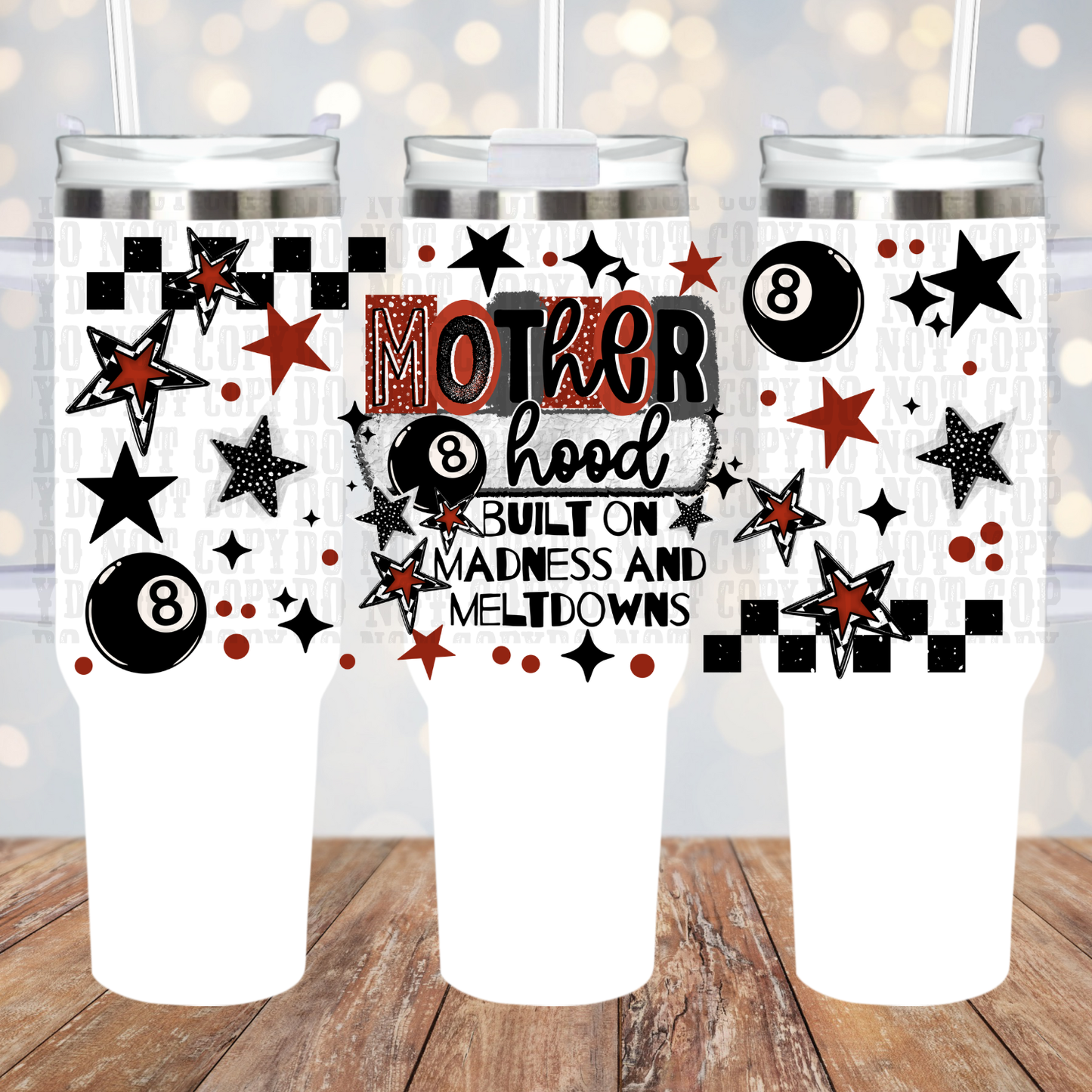 40oz MOTHERHOOD 8 BALL UV DTF CUP WRAP
