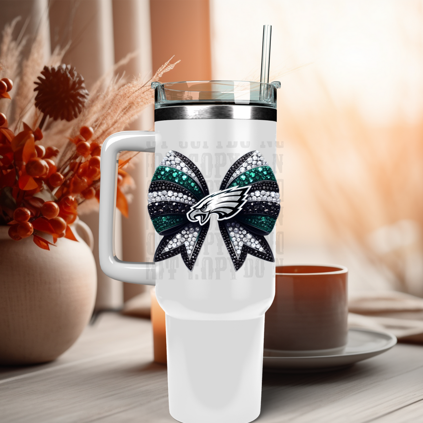 40oz COQUETTE BOW GREEN MACHINE UV DTF CUP DECAL