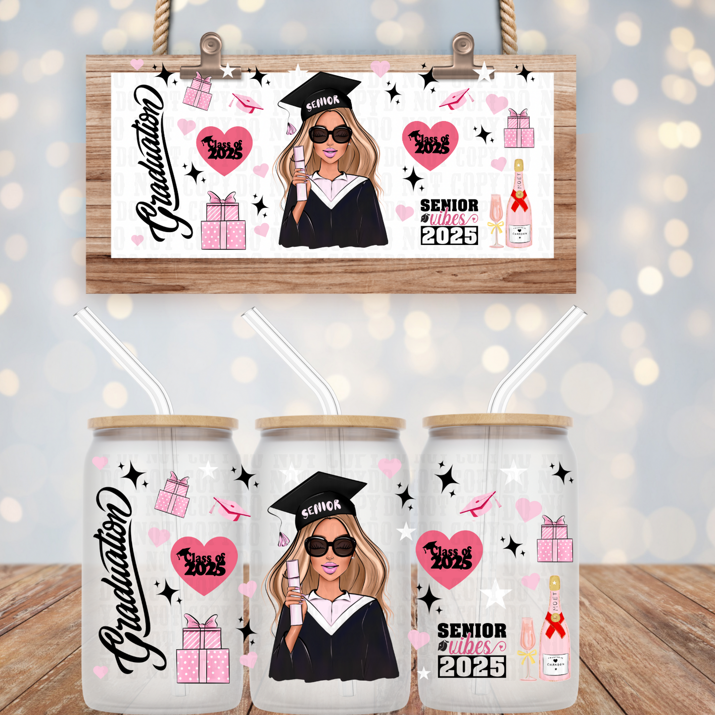GRADUATION BABE UV DTF CUP WRAP
