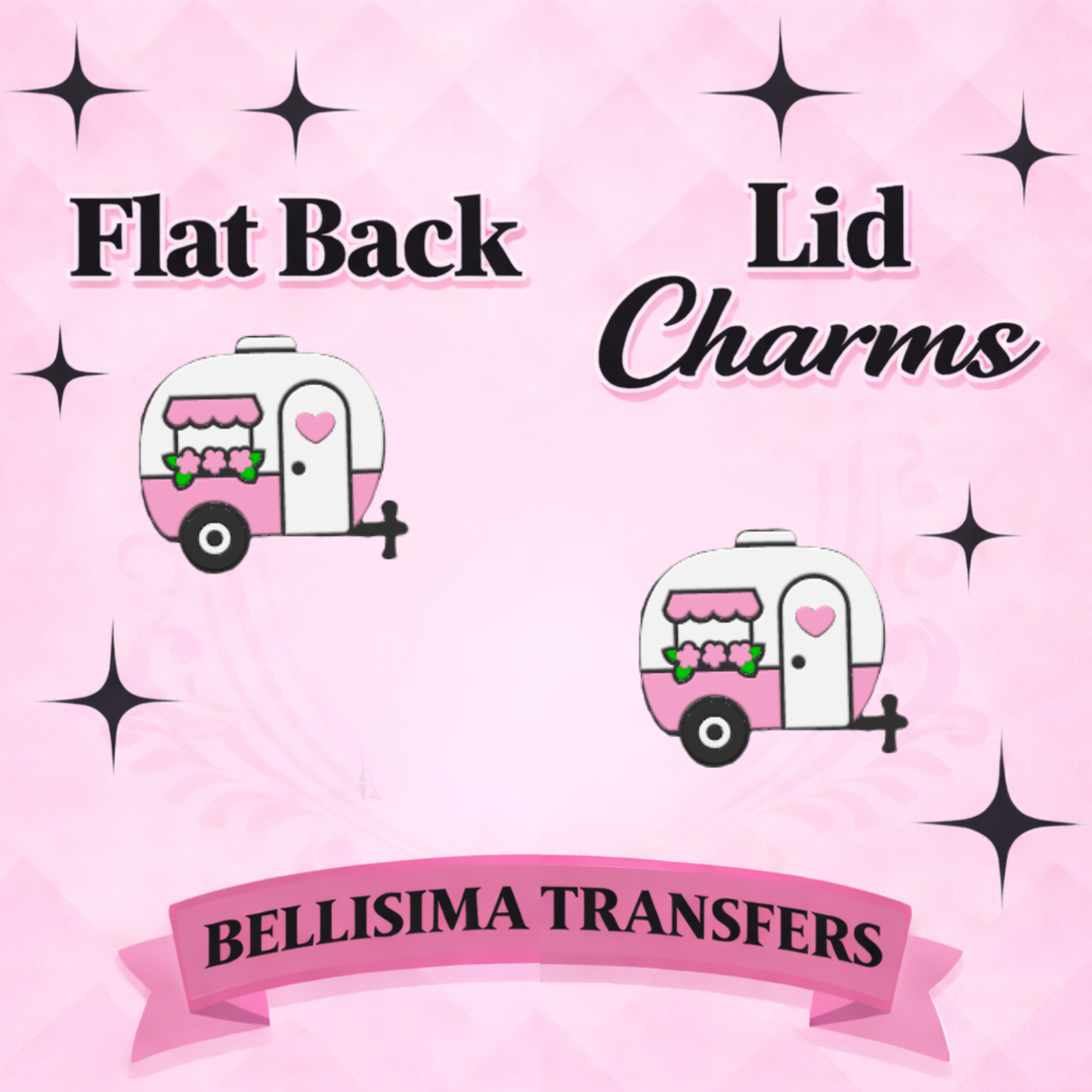 CAMPER Flat Back Lid Charms