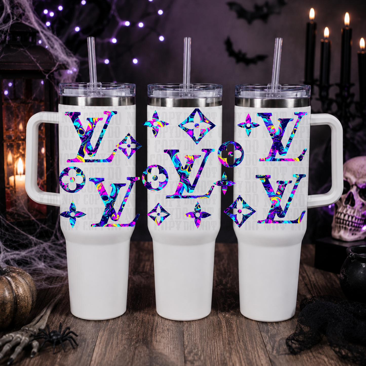 40/50oz NEON SKELLY BOUGIE UV DTF CUP WRAP