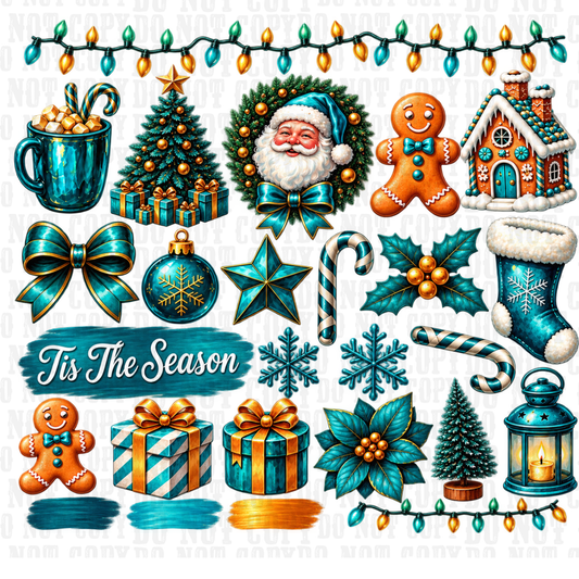 JEWELED CHRISTMAS UV DTF ELEMENT SHEET