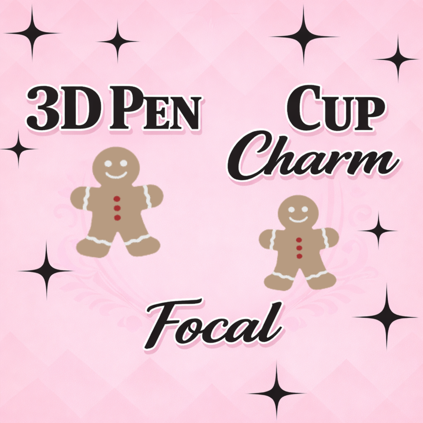 GINGY Focal for Pen & Cup Charms -Interchangeable Decorative Pen Toppers