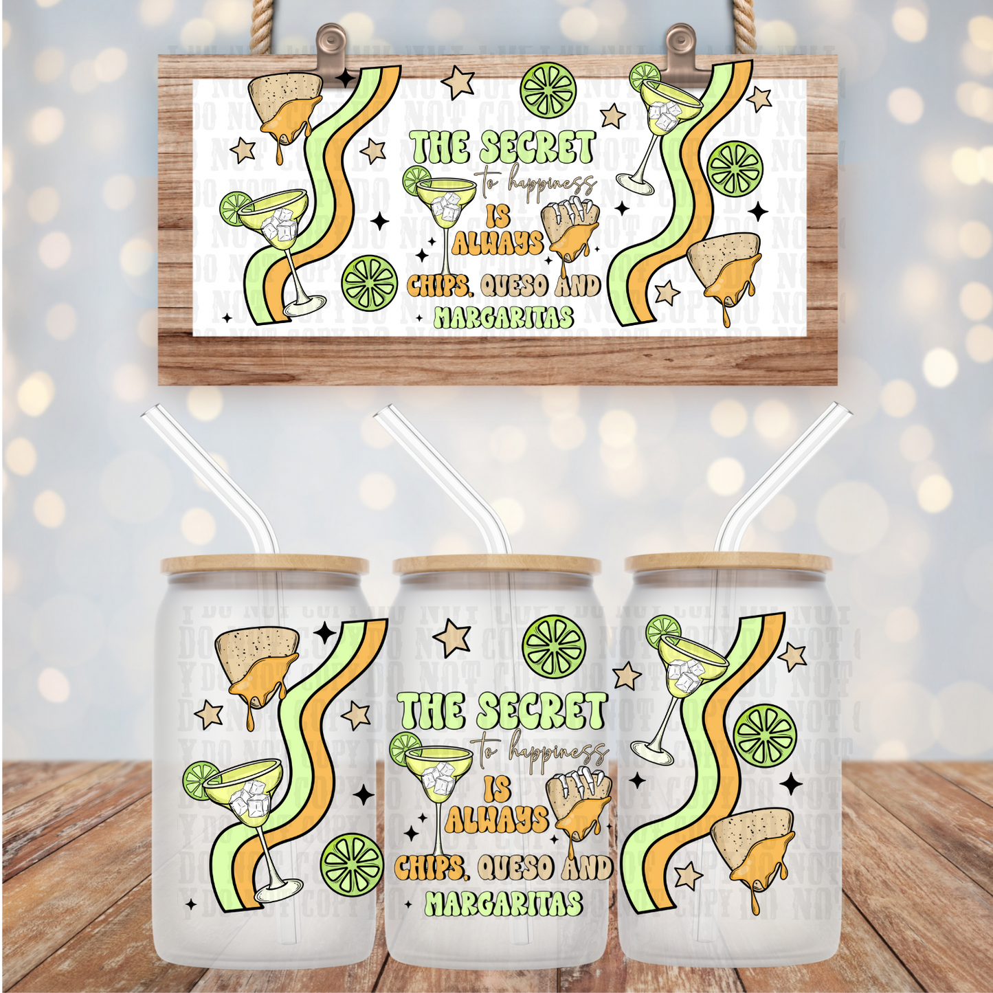 MARGS CHIPS & QUESO UV DTF CUP WRAP