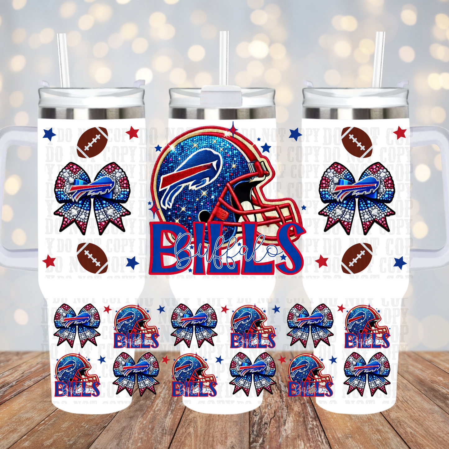 40oz Bill UV DTF Cup Wrap Top and Bottom