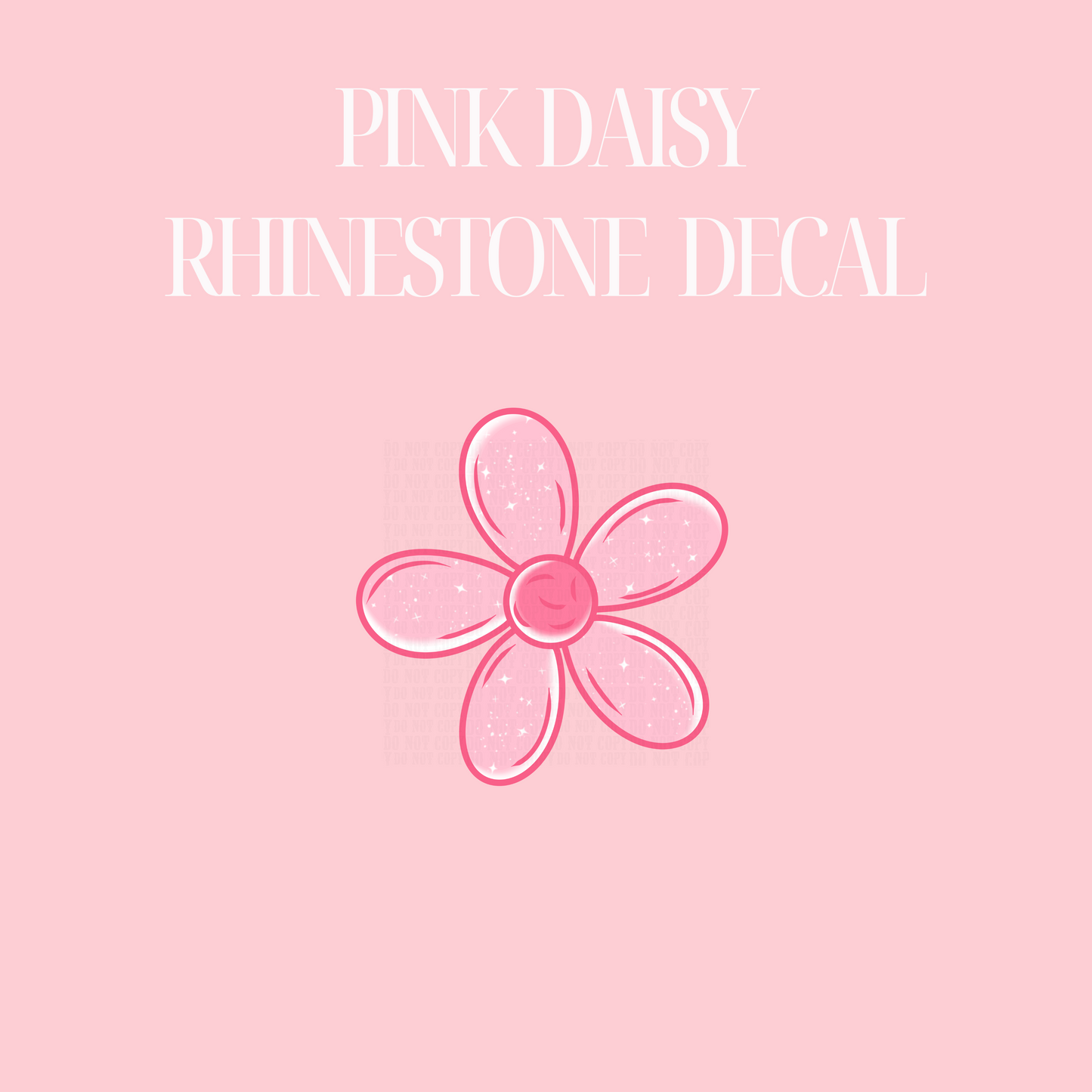 PINK DAISY RHINESTONE LID DECAL