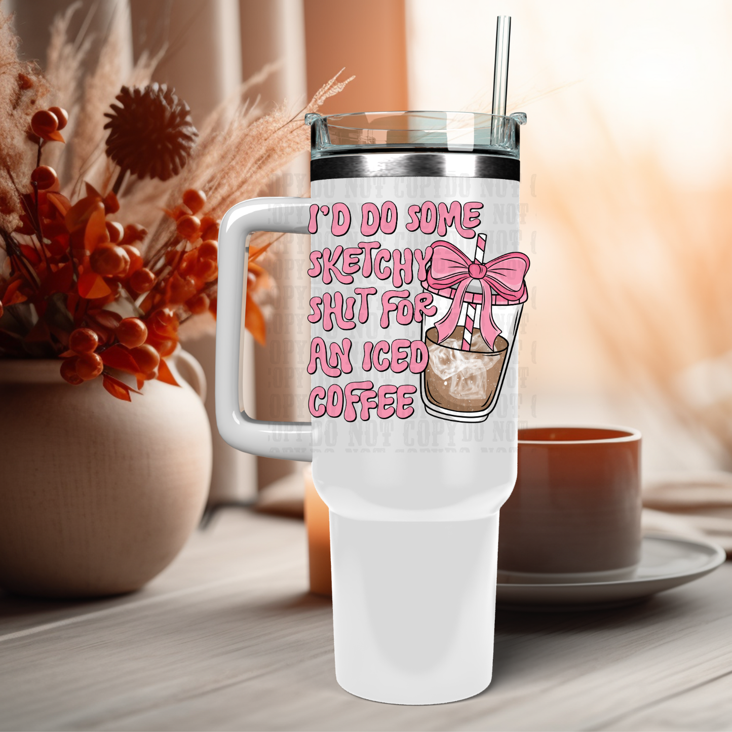 40OZ SKETCHY SHH FOR ICE COFFEE UV DTF CUP DECAL