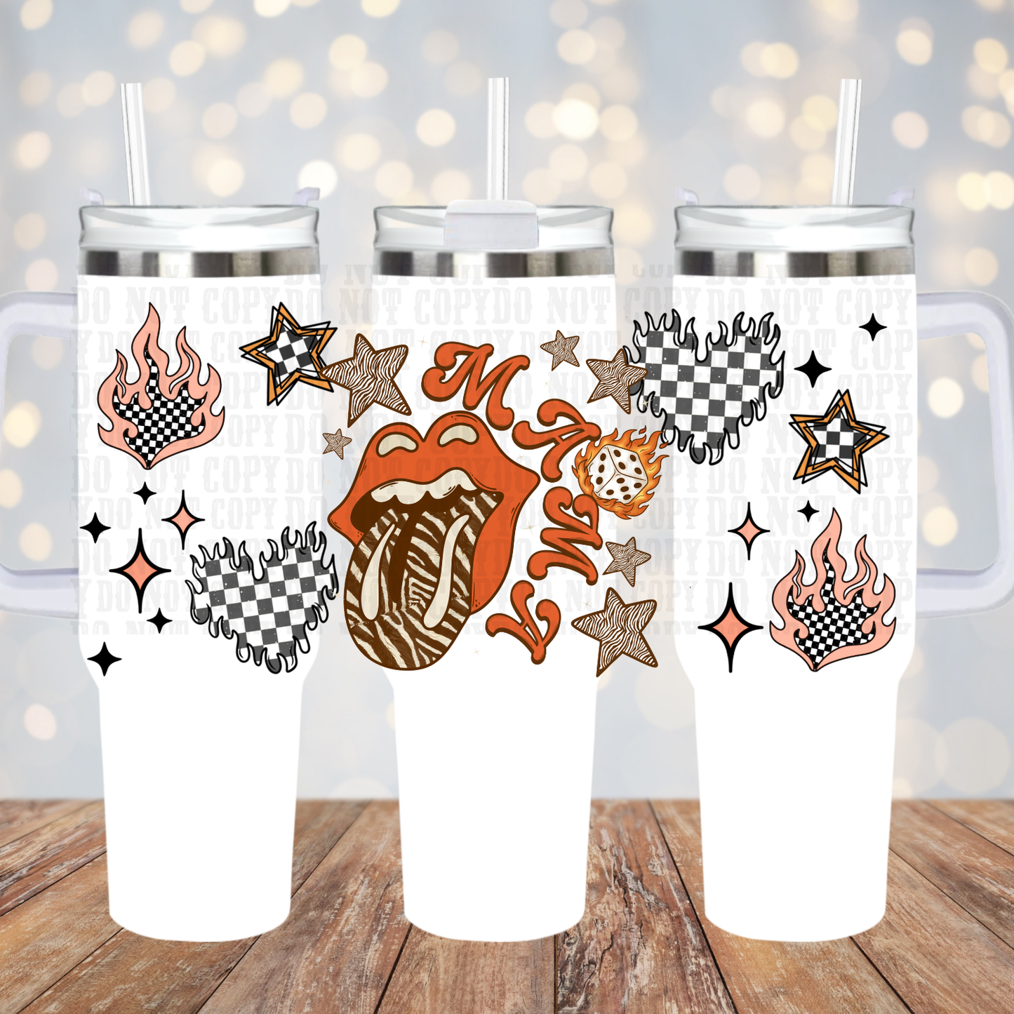 40oz ZEBRA TOUNGE MAMA UV DTF Cup Wrap - SHOP EXCLUSIIVE