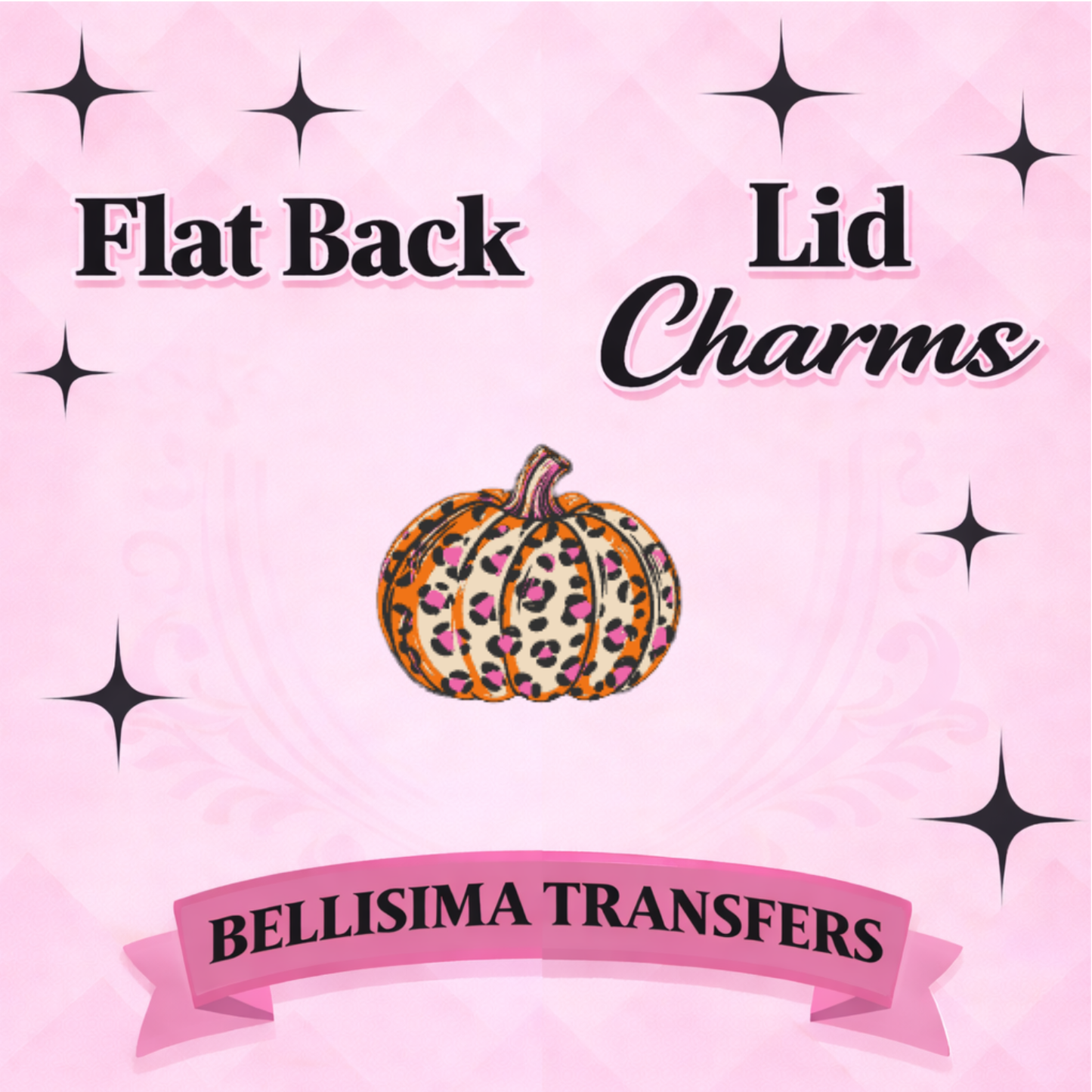 CHEETAH PUMPKIN FLAT BACK CHARM