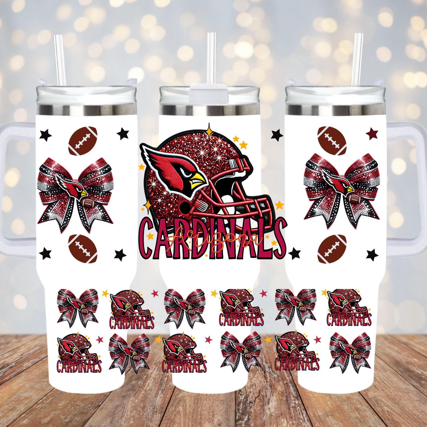 40oz COQUETTE HELMUT FOOTBALL BUNDLE UV DTF CUP WRAP