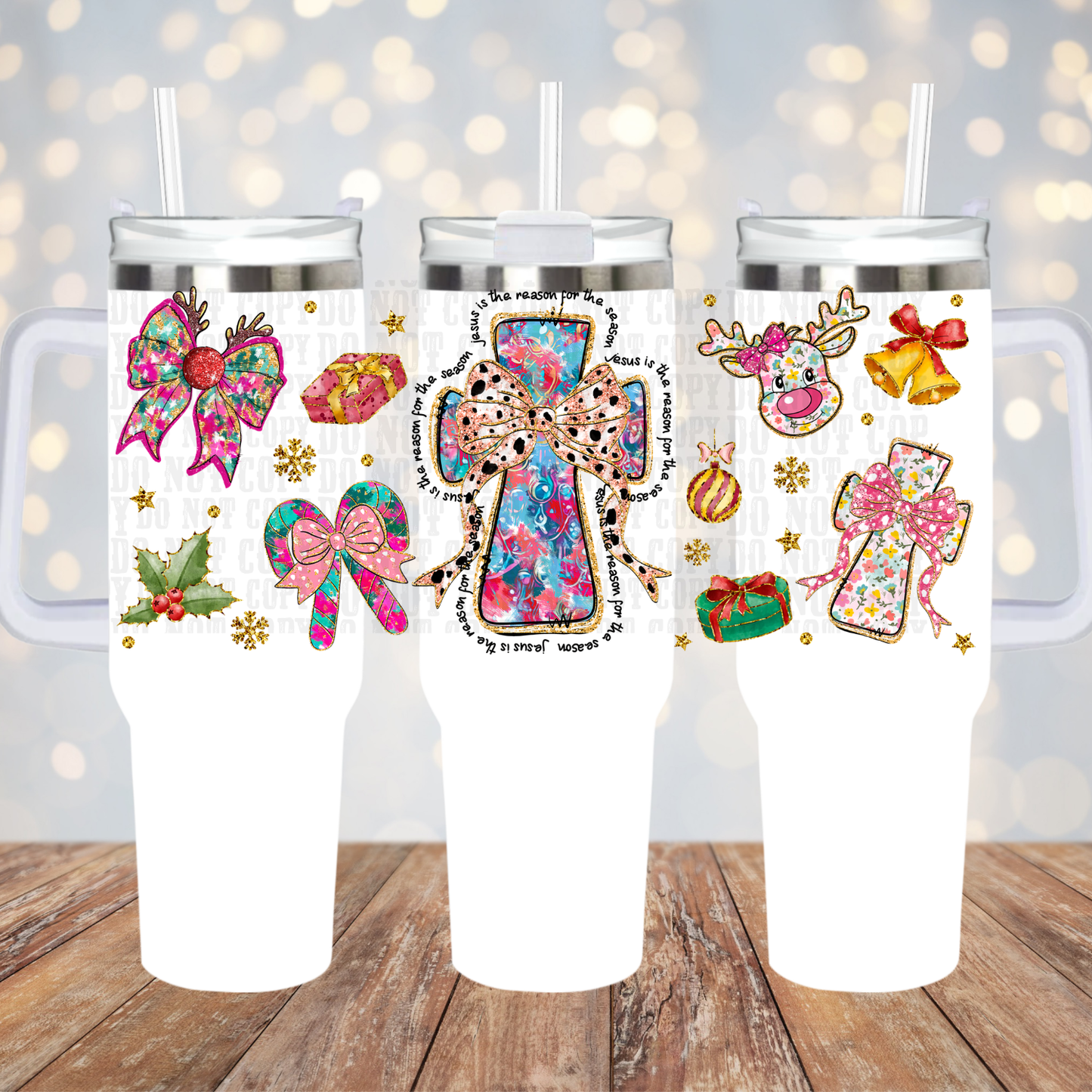 40oz JESUS IS THE REASON UV DTF CUP WRAP