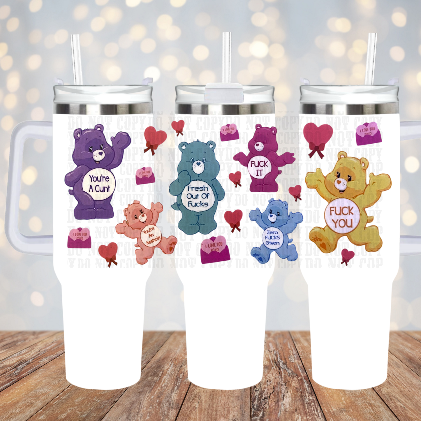 40oz SWEAR BEAR UV DTF CUP WRAP