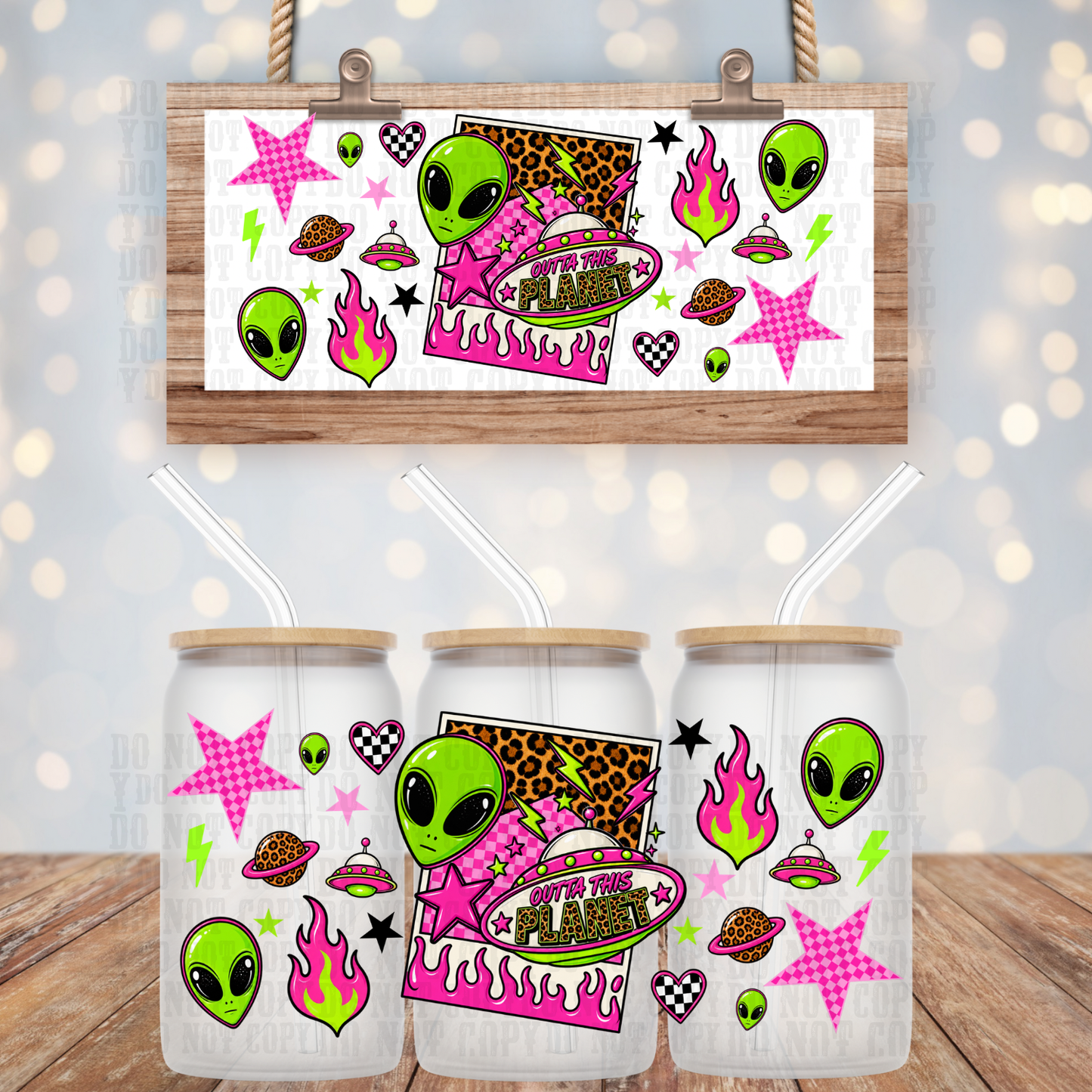 NEON ALIEN UV DTF CUP WRAP-SHOP EXCLUSIVE BY CIERA