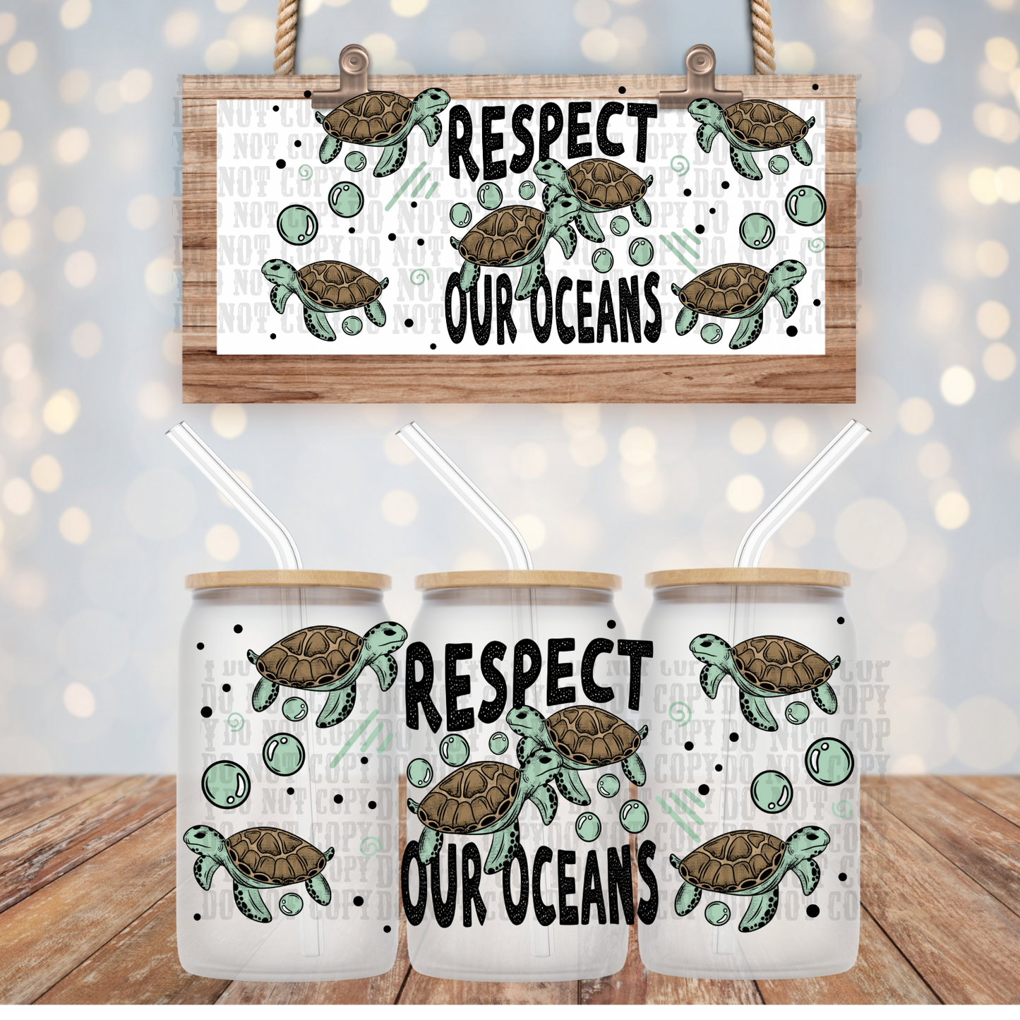 RESPECT OCEANS UV DTF CUP WRAP