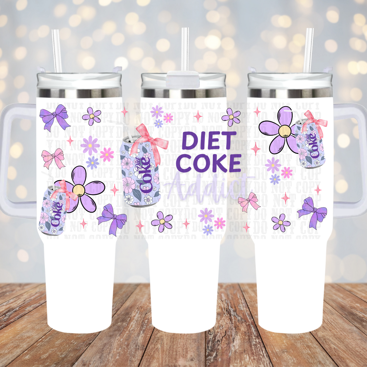 40oz DIET COKE ADDICT UV DTF CUP WRAP - SHOP EXCLUSIVE