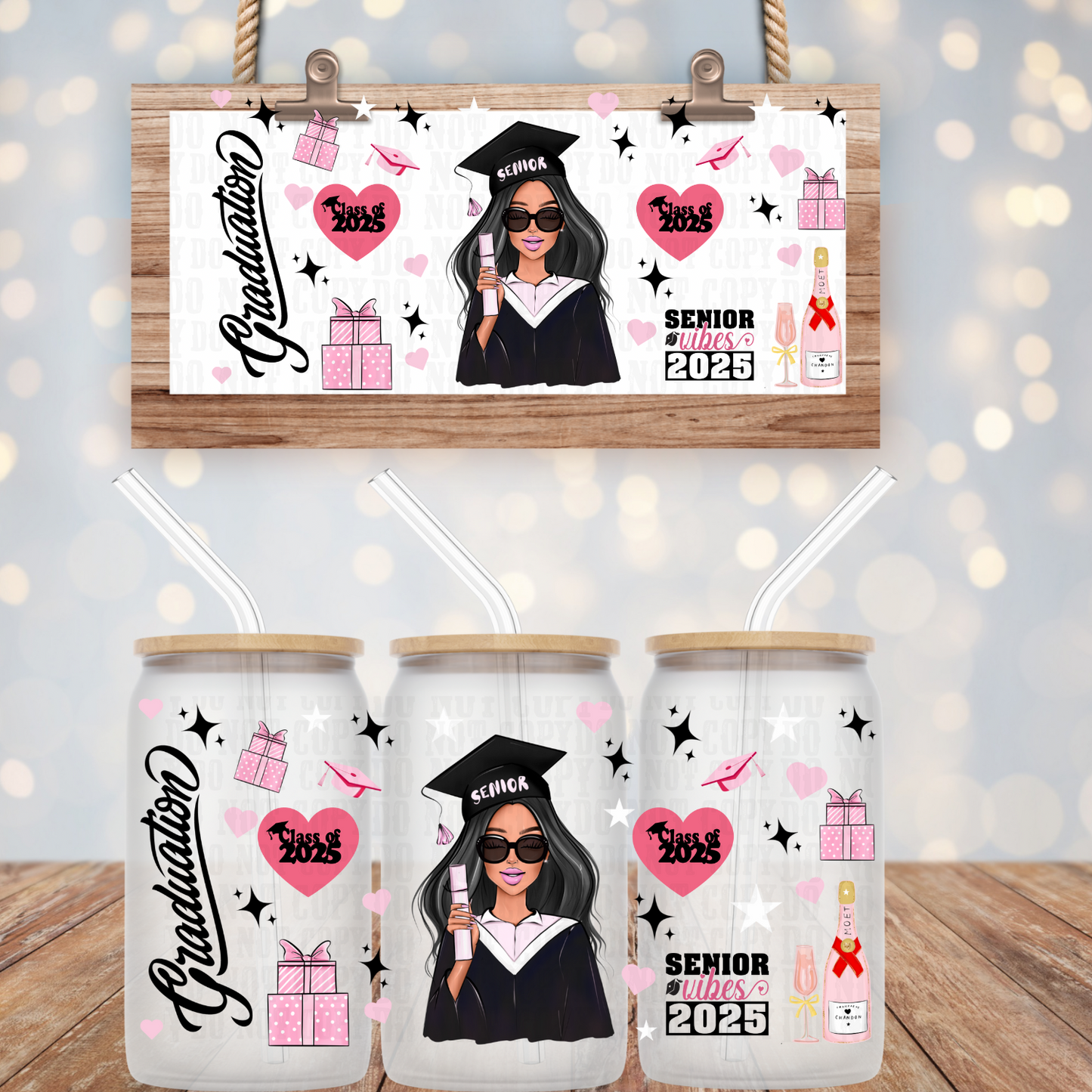 GRADUATION BABE UV DTF CUP WRAP