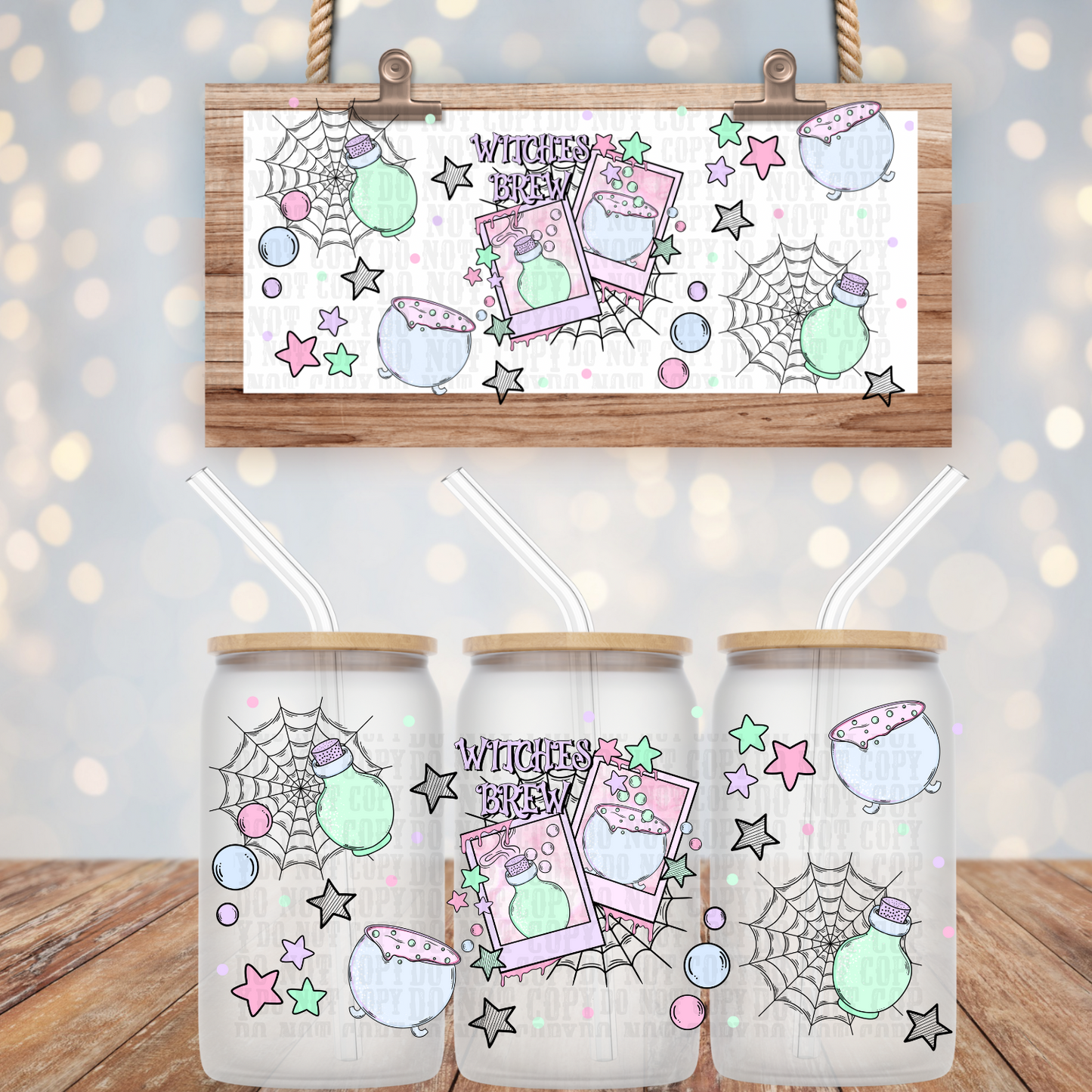 PASTEL WICHES BREW UV DTF CUP WRAP