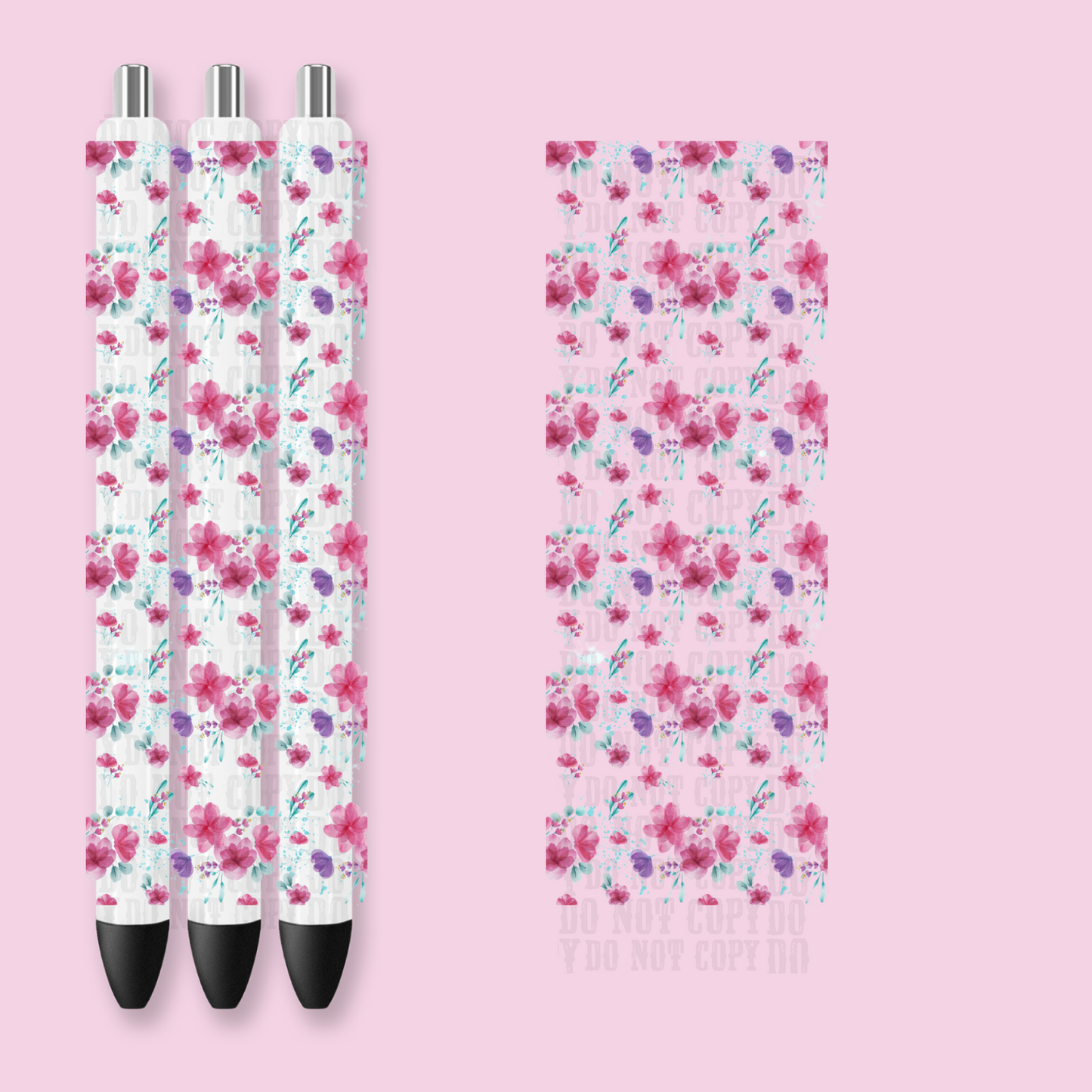 PINK PEONIES UV DTF Pen Wrap
