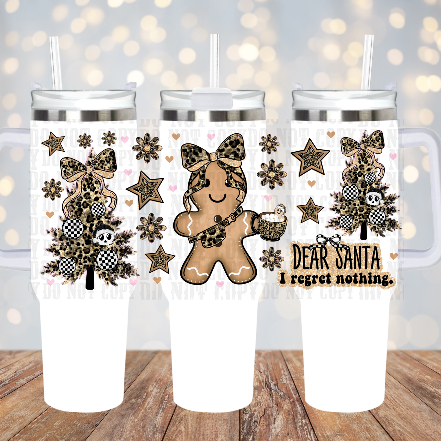 40oz DEAR SANTA UV DTF CUP WRAP