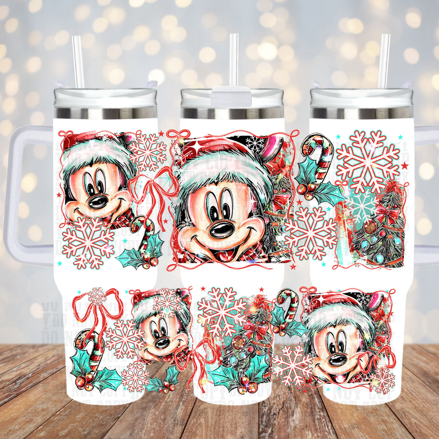 40oz RED MAGICAL MOUSE UV DTF CUP WRAP