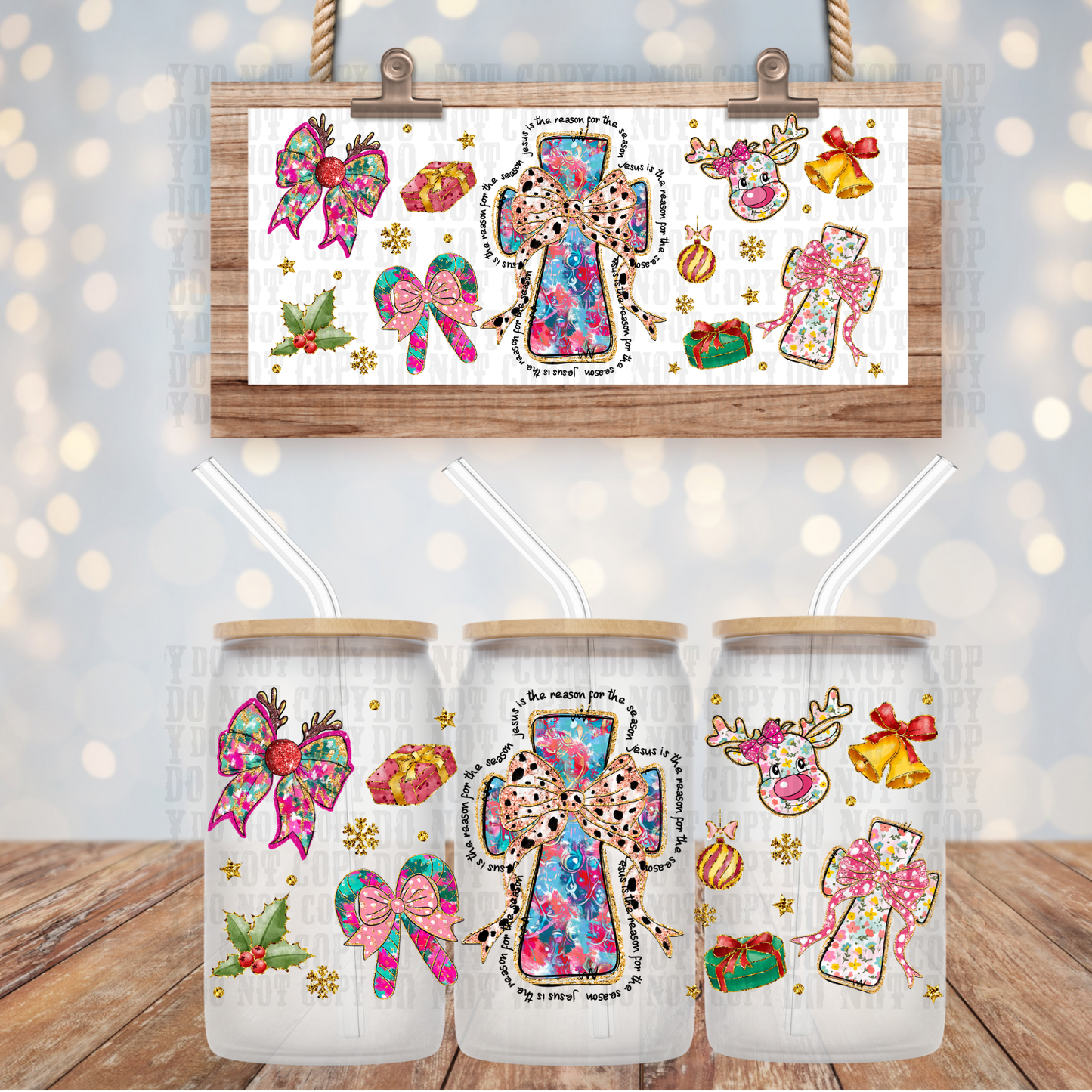 PREPPY JESUS IS THE REASON UV DTF CUP WRAP