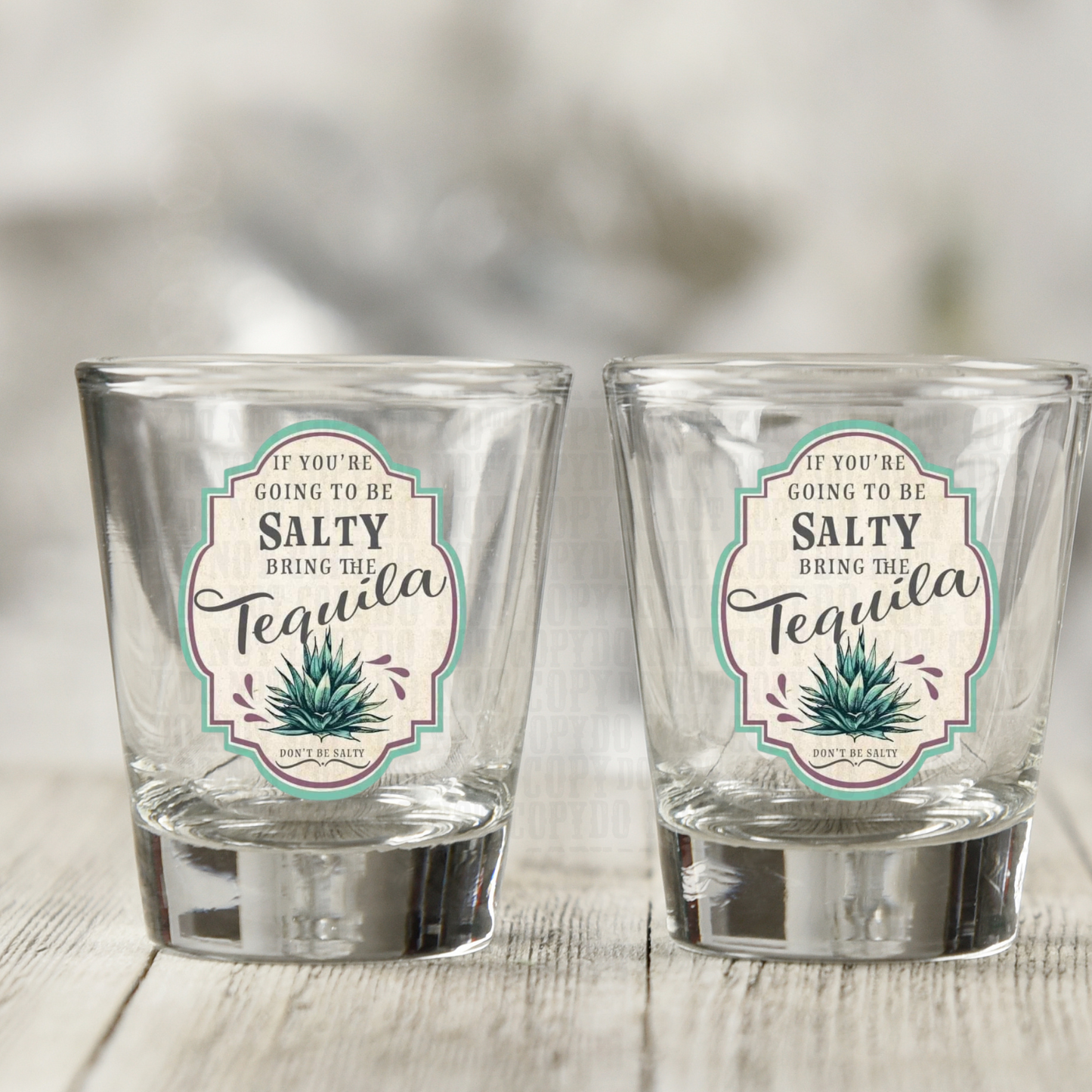 VINTAGE TEQUILA LABEL UV DTF SHOT GLASS