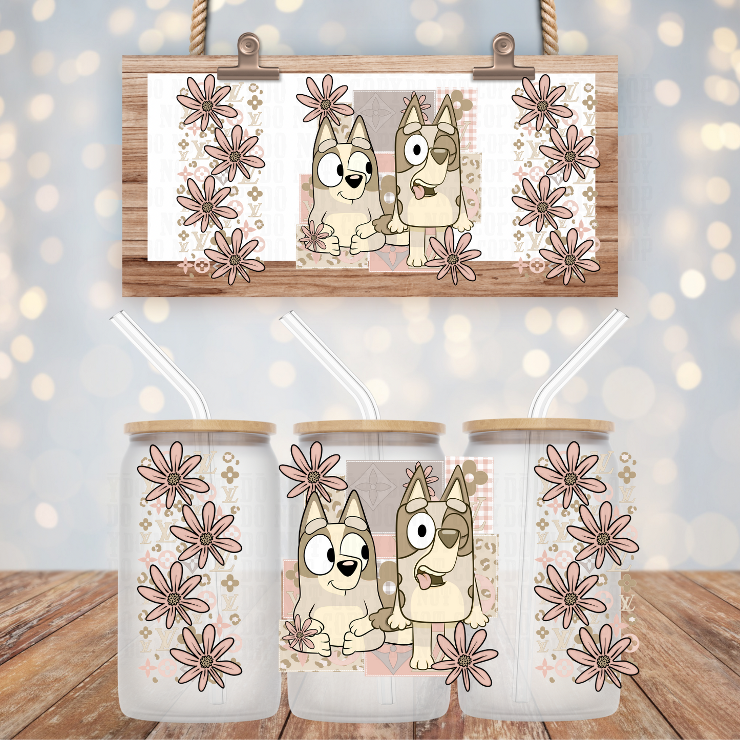INSPIRED BLUE DOG UV DTF CUP WRAP