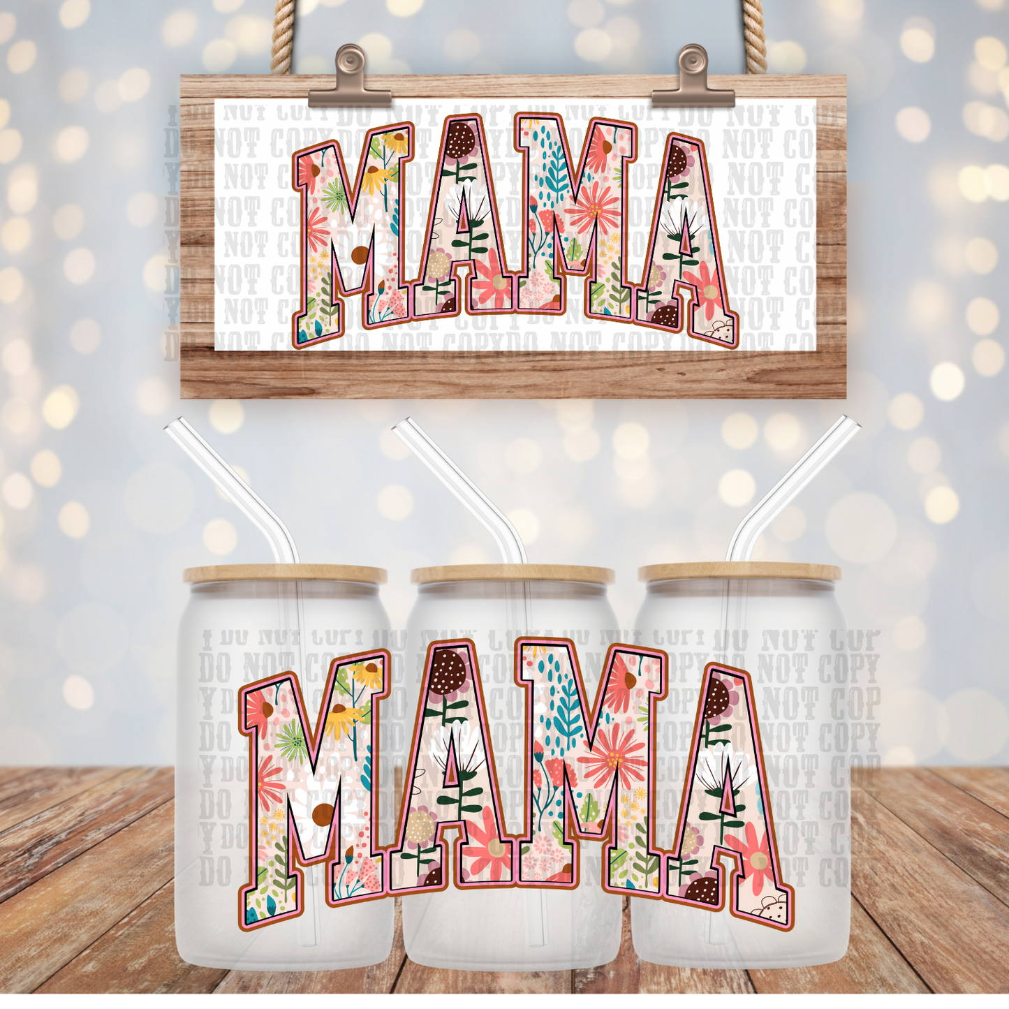 FLORAL MAMA UV DTF CUP WRAP