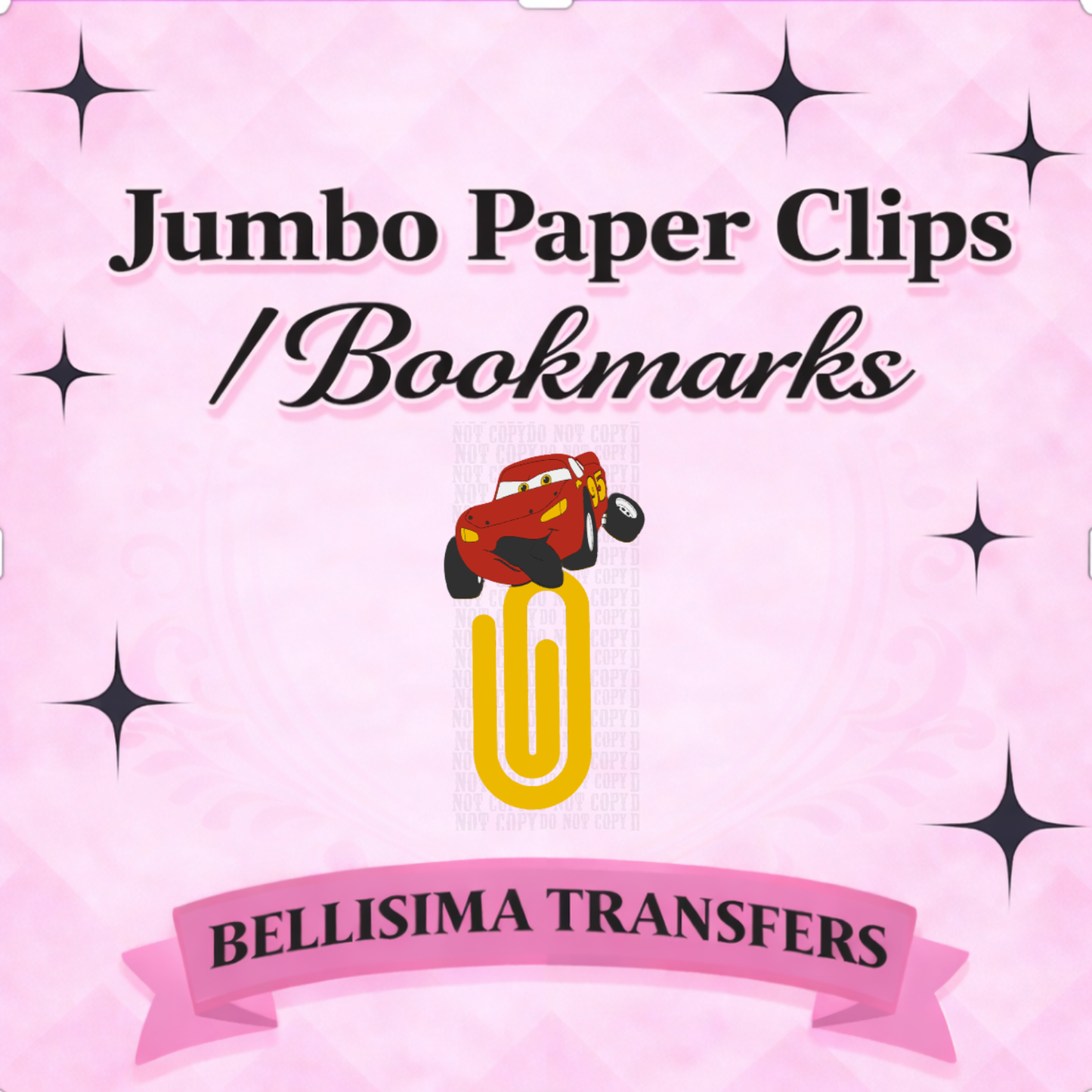 RED CAR Jumbo Paperclip Bookmark | Cute Checkered Planner Clip