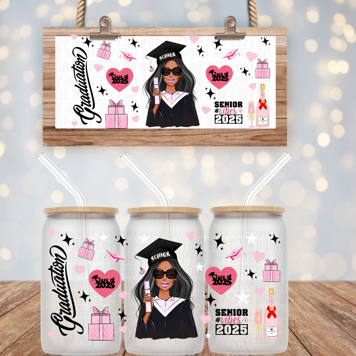 GRADUATION BABE UV DTF CUP WRAP