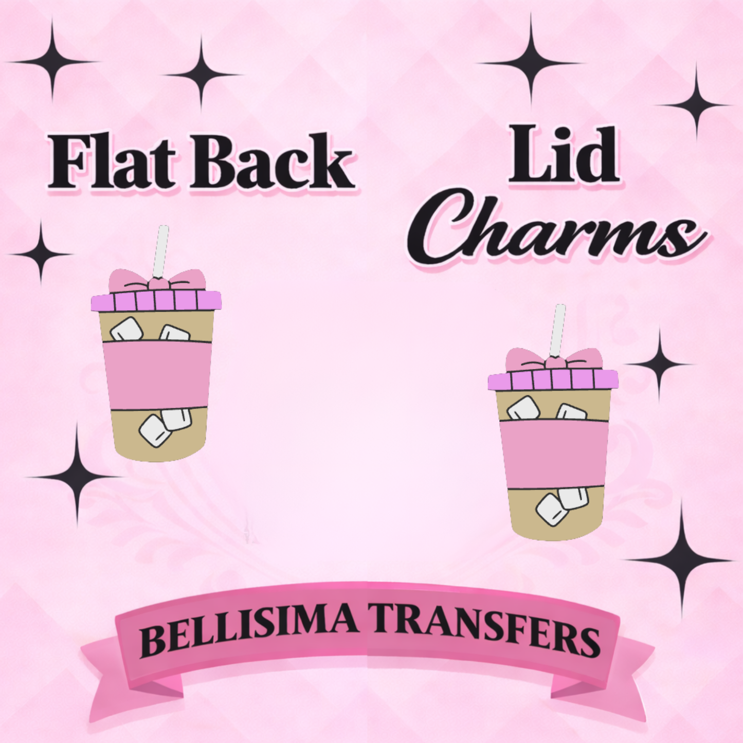 ICED COFFEE Flat Back Lid Charms