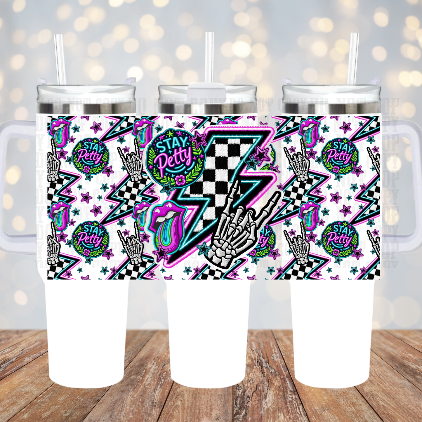 40oz NEON STAY PETTY UV DTF CUP WRAP